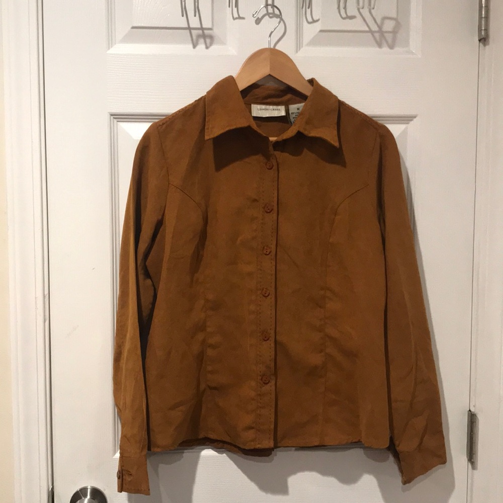 Suede long sleeve shirt
